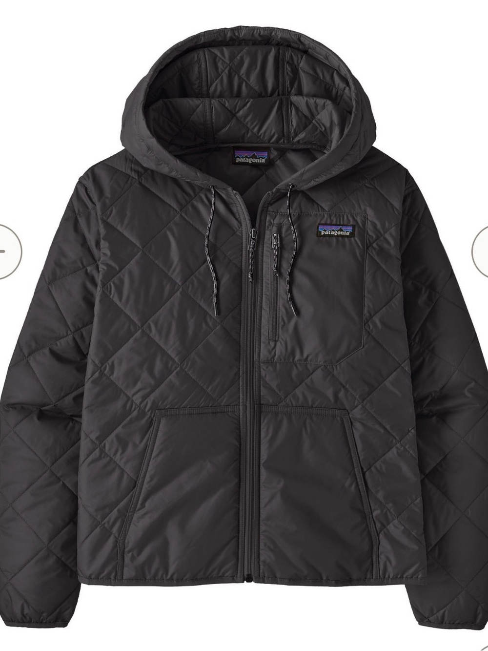 Patagonia Quilted Hooded Bomber Jacket - Black. Size L. NWT.